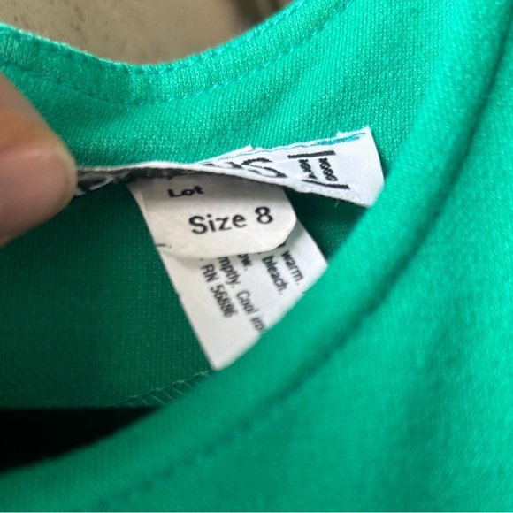 Vintage Taurus II 80s Bright Green Midi Dress with Circle Skirt size Small - Picture 2 of 8